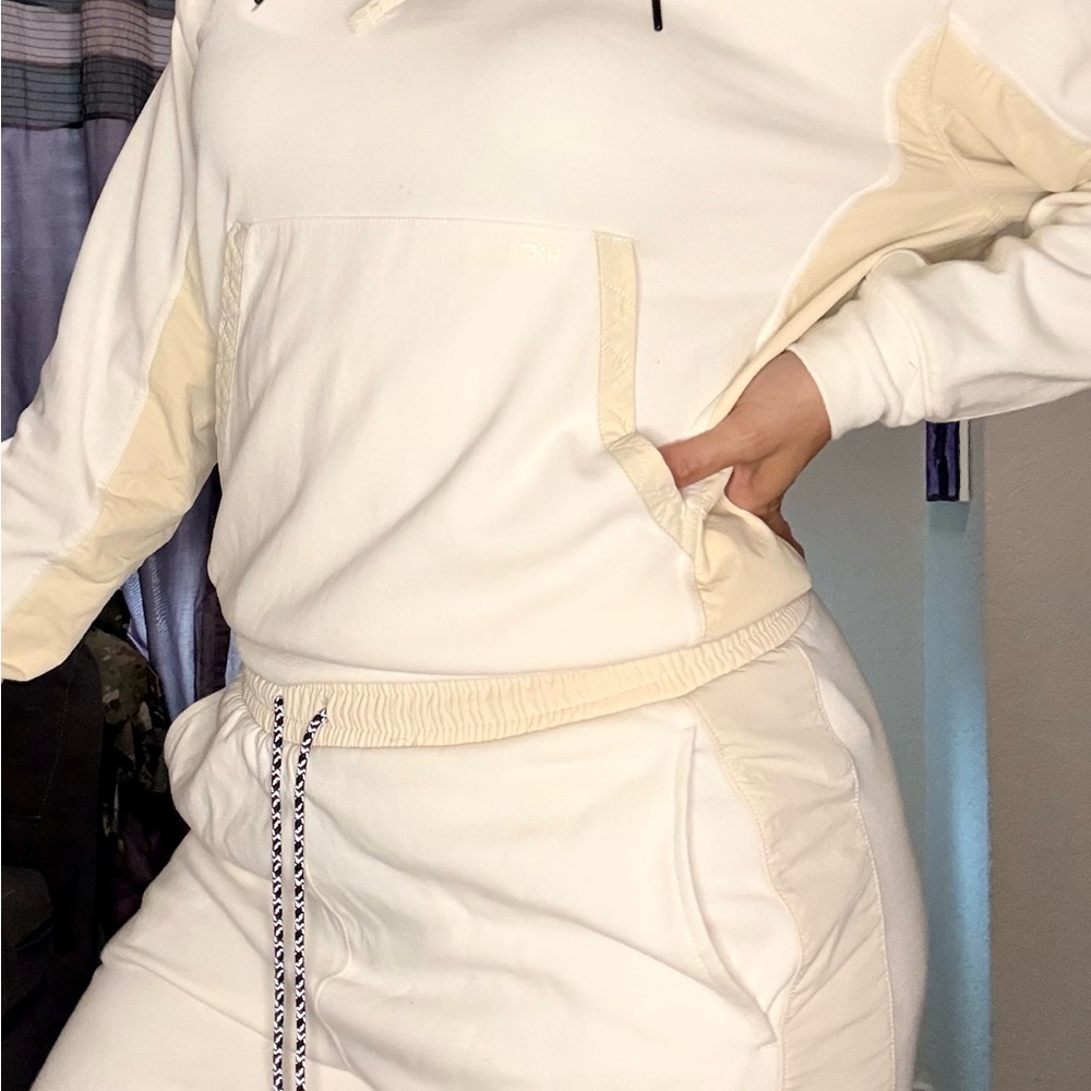 Cream Drawstring Jogger Pants by